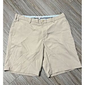 Peter Millar Men's Size 35 Tan Performance Short Crown Golf Polyester‎ Khaki 9"
